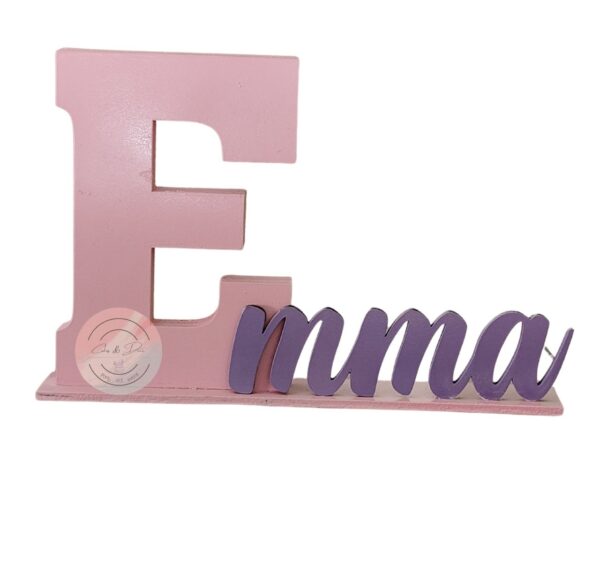 Nome in legno (bicolore) personalizzabile